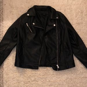 Used black leather jacket